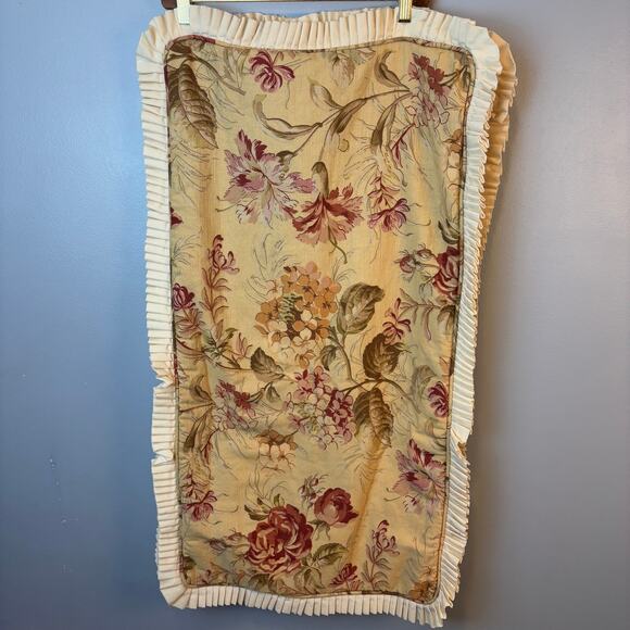 Croscill Sham Set of 2 Cottage Rose 100% Cotton Zippered Pleated Trim King Size - Picture 1 of 5